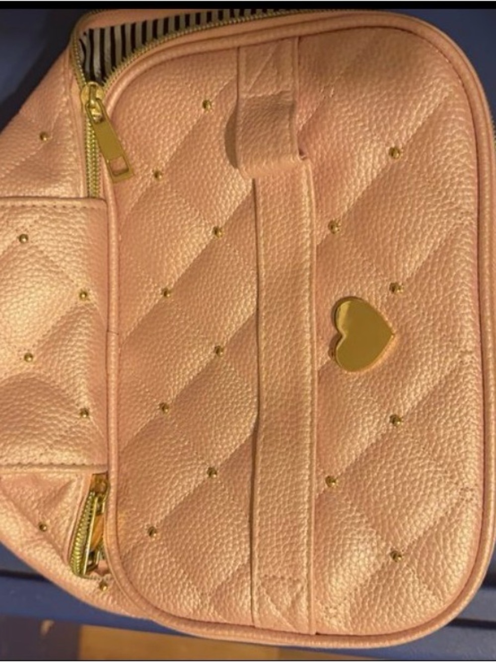 Women’s Pink Quilted Heart Crossbody Bag